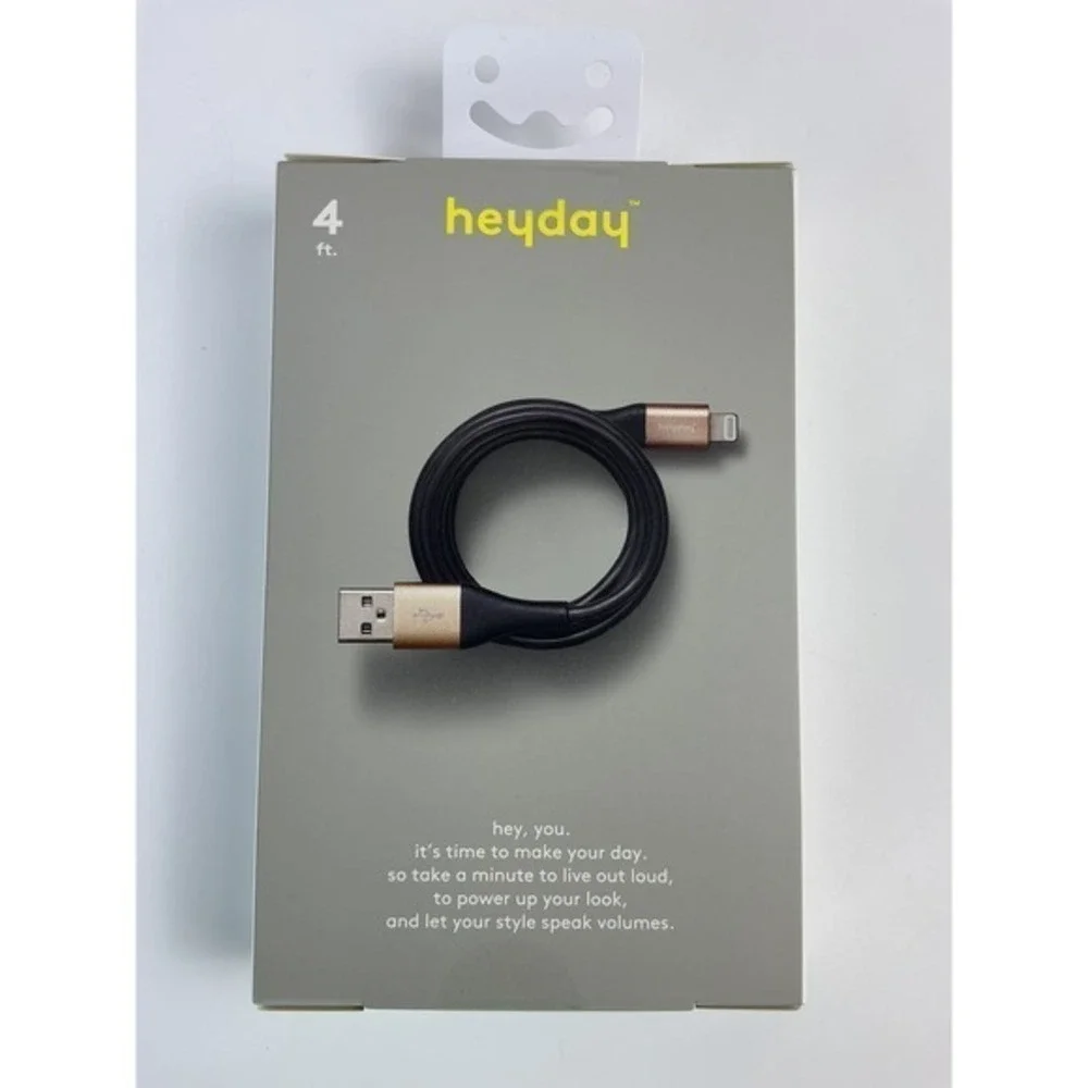 Heyday‎ Lightning to USB-A Charging Cables Lot 6ft Marble + 4ft Black – New